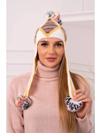 Dámska klapka na uši Eunika K322 biela + žltá Dámska klapka na uši Eunika K322 biela + žltá