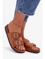 Dámské pantofle s přezkami Camel Oliena