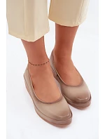 Kožené dámske topánky na platforme Vinceza Beige Kožené dámske topánky na platforme Vinceza Beige