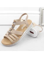 Pohodlné sandále Rieker W RKR680 beige Pohodlné sandále Rieker W RKR680 beige