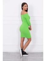 Pruhované priliehavé šaty svetlo zelené