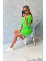 Šaty s gombíkovým výstrihom svetlo zelené