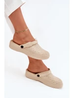 Piankowe Klapki Chodaki Damskie Beżowe Faylina