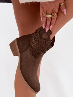 Dámské perforované kotníkové boty na podpatku Briavine