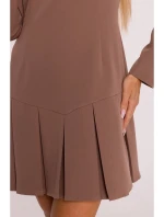 M872 Šaty s obrátenými záhybmi - mocca