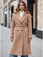 Dámsky zimný kabát klasický camel trenčkot FashionStreet NY0763z