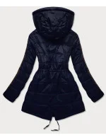 Tmavomodro-hnedá obojstranná dámska bunda (W556)