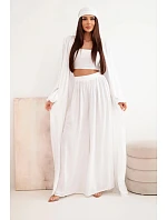 Dámska viskózna štvordielna súprava v boho štýle v bielej farbe