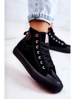 Damskie Wysokie Trampki Cross Jeans JJ2R4055C Czarne