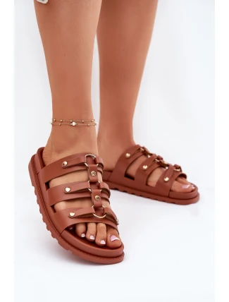 Klapki Damskie Z Paskami Camel Pasiriela