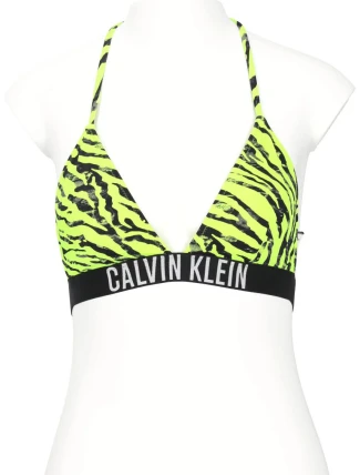 Dámska plavková podprsenka KW0KW02331 OIC neon yellow printed - Calvin Klein Dámska plavková podprsenka KW0KW02331 OIC neon yellow printed - Calvin Klein