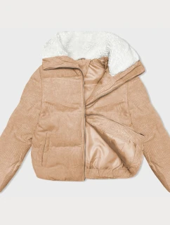 Dámska manšestrová bunda s vysokým stojačikom J Style sand (5M3230-333)