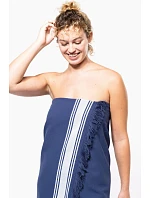 Kariban K 128 Plážová osuška Fouta 20.K128 tmavomodrá/biela