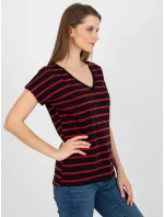 Dámske tričko RV TS 8567.26 čierna a červená - FPrice