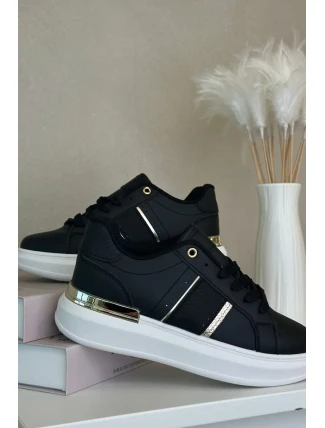 Módne dámske tenisky z eko kože na platforme Black Nevisase