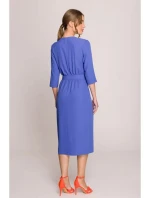 Šaty so zavinovacími detailmi S396 modré - Stylove Šaty so zavinovacími detailmi S396 modré - Stylove