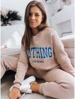 Dámska tepláková súprava NOTHING beige FashionStreet AY0759 Dámska tepláková súprava NOTHING beige FashionStreet AY0759