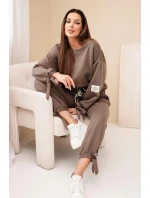 Dámska súprava z viskózy s viazaním fango green