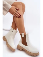 Botki Sztyblety Damskie Na Zamek Białe Ramhel