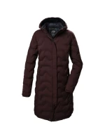Dámska prešívaná bunda Killtec KOW 9 s kapucňou dlhá bordová (41806/447) -Killtec