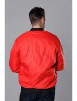 Červená pánska bunda typu "bomber" s prešívanou podšívkou (AK95-5)