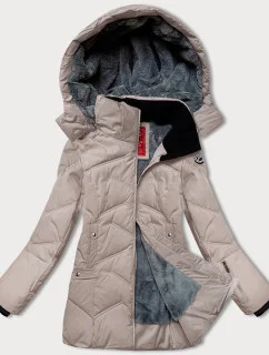 Dámska zimná bunda s odnímateľnou kapucňou LHD light beige (LHD-24577)