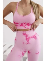 Fitness set top + legíny push up ružová + fuchsiová Fitness set top + legíny push up ružová + fuchsiová