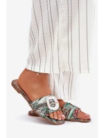 Płaskie Klapki Damskie Z Ozdobną Klamrą Multikolor Clariola