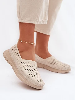 Vzdušné ľahké dámske mokasíny Sergio Leone MK099H Beige-Gold