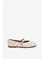 Dámske baleríny 21-41 bielo-strieborné - Diamantique