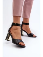 Elegantné čierne dámske sandále na podpätku Rosazara Elegantné čierne dámske sandále na podpätku Rosazara