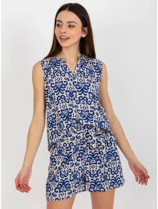 Dámska blúzka D73771R11115A tmavo modrá - FPrice