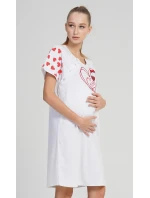 Dámska tehotenská nočná košeľa Love Light Grey Printed - Vienetta Dámska tehotenská nočná košeľa Love Light Grey Printed - Vienetta