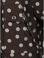 Dámska prechodová bunda s bodkami a kapucňou, hnedá, FashionStreet TY6036 Dámska prechodová bunda s bodkami a kapucňou, hnedá, FashionStreet TY6036