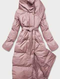 Dámska zimná obálková bunda ružová (5M737-46)