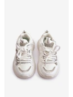 Sneakersy Dziecięce Z Cyrkoniami Białe Rianalla