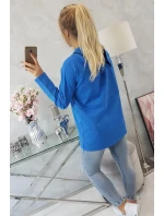 Chrpová tunika s kapucňou Oversize na zips