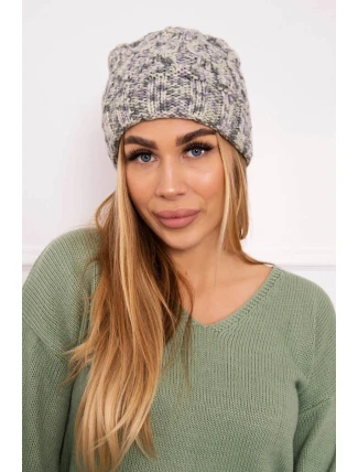 Dámska čiapka Eliza K205 grey+violet+ecru