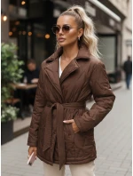 Dámska prechodná bunda s prúžkom hnedá FashionStreet TY5586