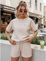 Dámsky letný set s motýľom z mäkkej viskózy v béžovej farbe FashionStreet AY1191