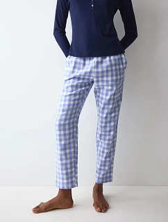 Nohavice Mix & Match Tapered Trouser Flannel 02 X bielo-modré White / Blue – TRIUMPH