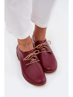 Dámske elegantné kožené šnurovacie čižmy Zazoo 4238 burgundy Dámske elegantné kožené šnurovacie čižmy Zazoo 4238 burgundy