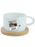 Personalizovaný keramický hrnček „MAKRONKA“ s fotografiou a cestovateľským motívom
