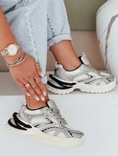 Dámske športové strieborné tenisky FashionStreet ZY1007
