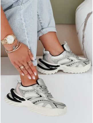 Dámske športové strieborné tenisky FashionStreet ZY1007