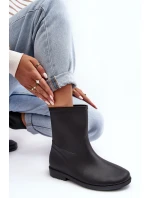 Klasyczne Damskie Wsuwane Kalosze Czarne Solihia