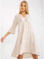 Šaty D73761M30214A1EN svetlo béžové