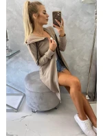 Mikina s kapucňou tmavo béžová