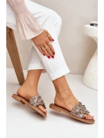 Dámske ploché papuče na podpätku 40381 Taupe - Zazoo