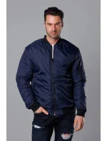Tmavomodrá pánska bunda typu "bomber" s prešívanou podšívkou (AK95-2) Tmavomodrá pánska bunda typu "bomber" s prešívanou podšívkou (AK95-2)